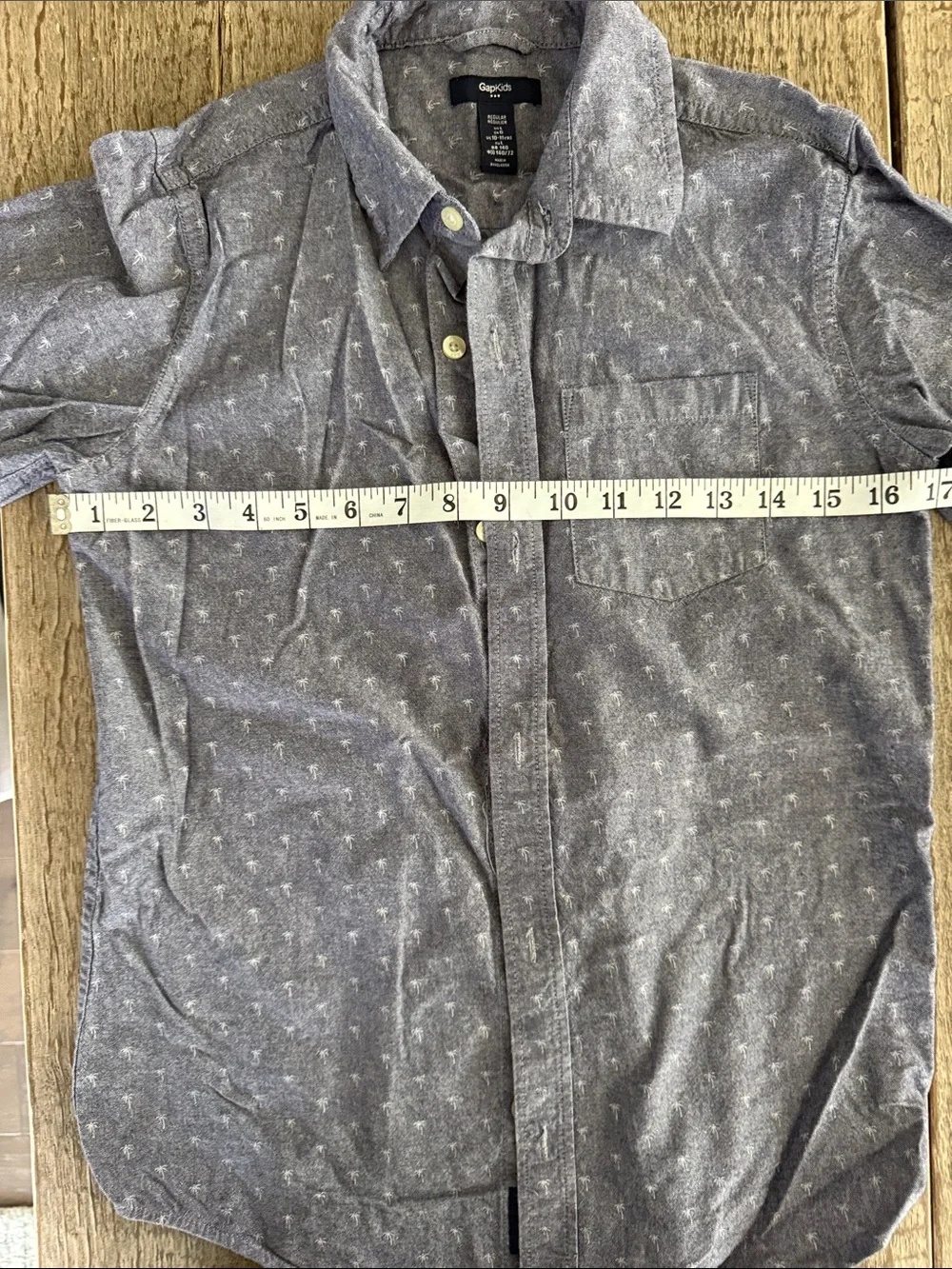 GAP Men's Gray Palm-Print Lightweight Shirt Jacket